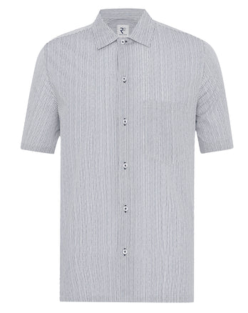Chemise coton stretch rayée manches courtes 074 - Green