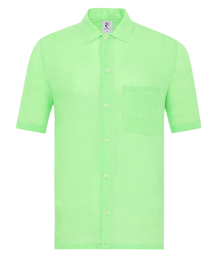 Kurzarm-Leinenhemd 074 - Green