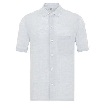 Short sleeve linen shirt 028 - Grey