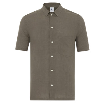 Short sleeve linen shirt 074 - Green