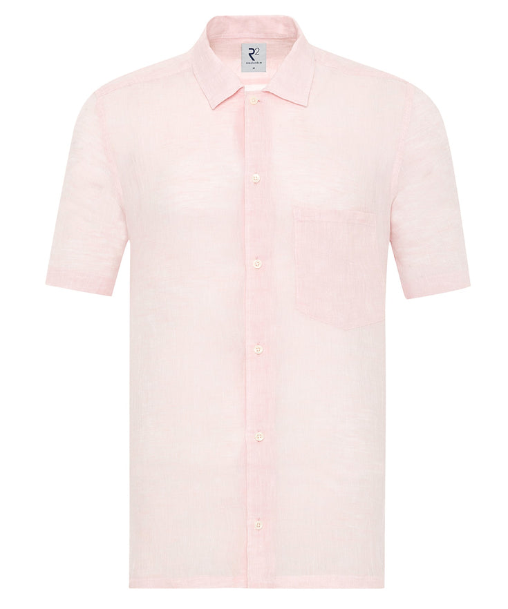Kurzarm-Leinenhemd 088 - Light pink