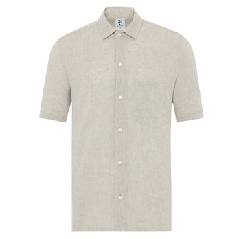 Short sleeve linen blend shirt 071 - Light green