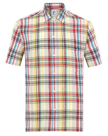 Korte mouwen linnen blend overhemd 073 - Multicolour