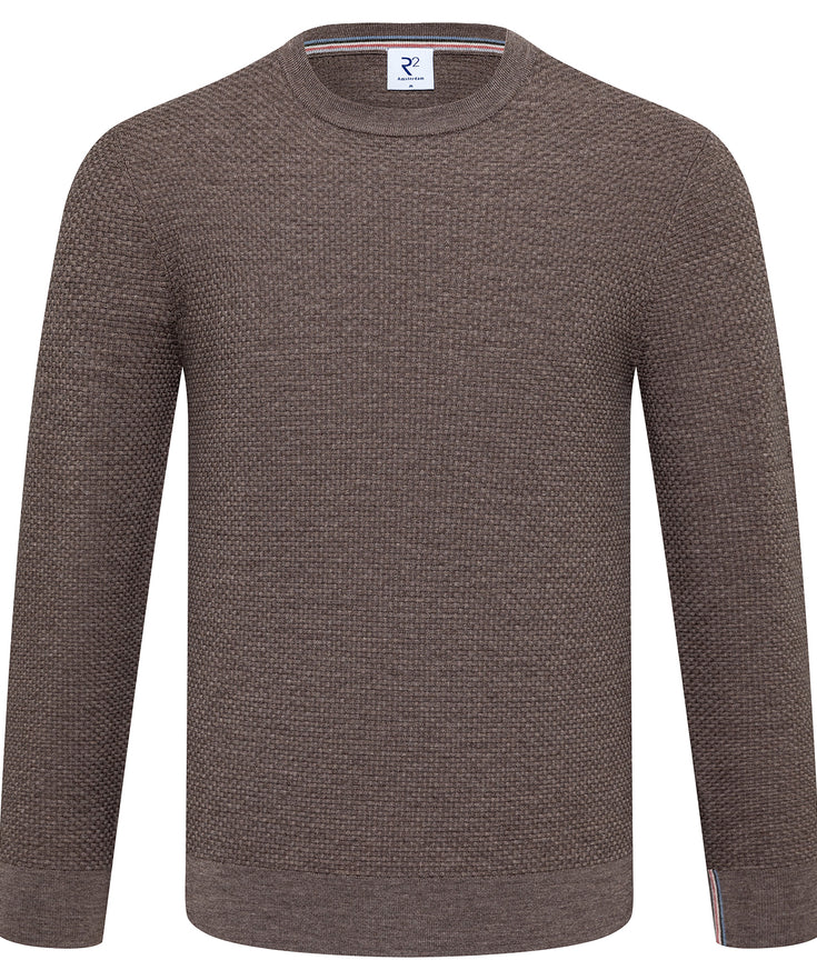 Merino wool crew neck 042 - Taupe