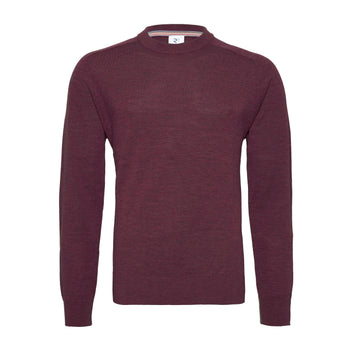 Merino wool crew neck 080 - Bordeaux