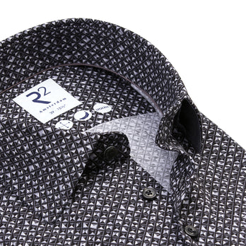 Lyocell blend stretch shirt 020 - Black