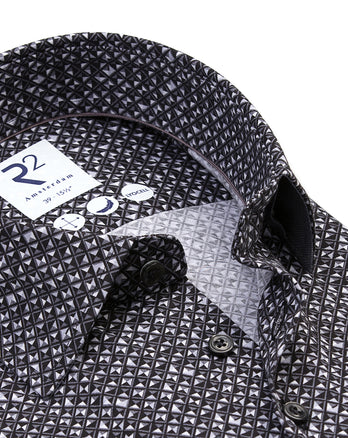 Lyocell blend stretch shirt 020 - Black