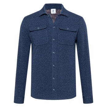 Merinowol mix knitted overshirt 010 - Navy