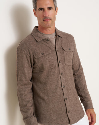 Knitted overshirt mélange laine mérinos 042 - Taupe