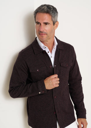 Pied-de-poule overshirt 080 - Bordeaux