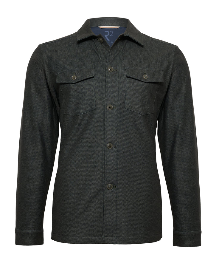 Herringbone overshirt 070 - Dark green