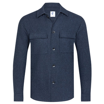 Wool blend jersey overshirt 010 - Navy