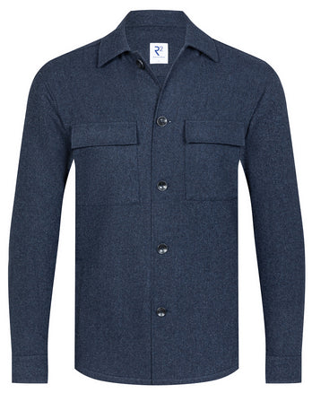 Wool blend jersey overshirt 010 - Navy