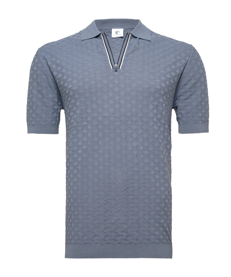 Modal blend zipper closure polo 019 - Vintage blue