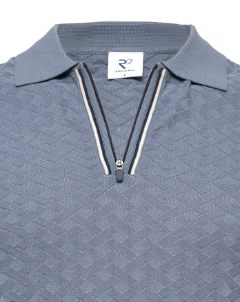 Modal blend zipper closure polo 019 - Vintage blue
