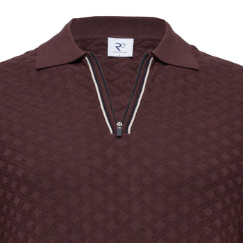 Modal Blend Polo mit Reißverschluss 080 - Bordeaux