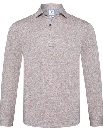 Melange single jersey shirtpolo 045 - Beige