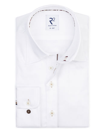 Extra lange Ärmel. Bio 2-Ply Baumwollhemd 004 - White