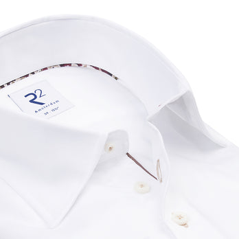 Extra lange Ärmel. Bio 2-Ply Baumwollhemd 004 - White