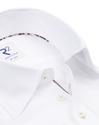 Extra lange Ärmel. Bio 2-Ply Baumwollhemd 004 - White