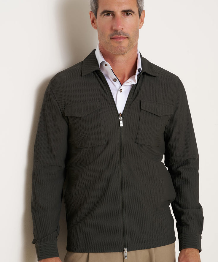Zip overshirt 070 - Dark green