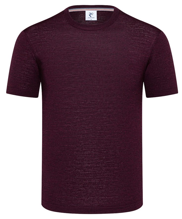 Merino wool T-shirt 080 - Bordeaux