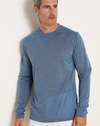 Wool stretch T-shirt 019 - Vintage blue