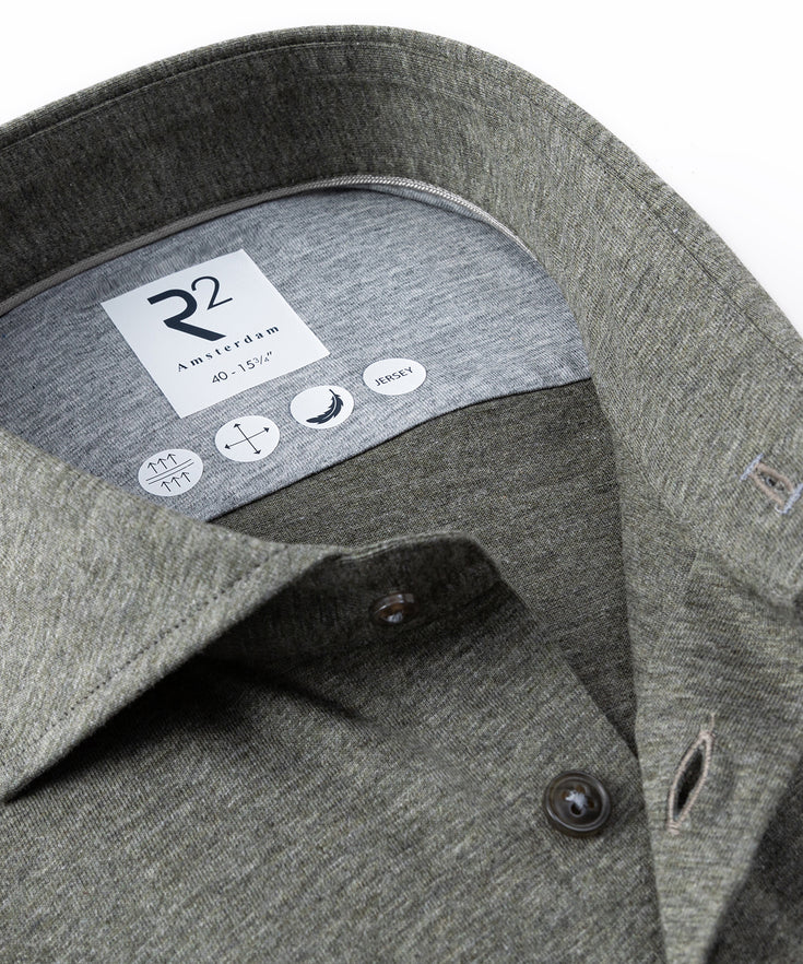 Melange single jersey shirt 074 - Green