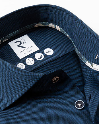 Travel shirt dobby 010 - Navy