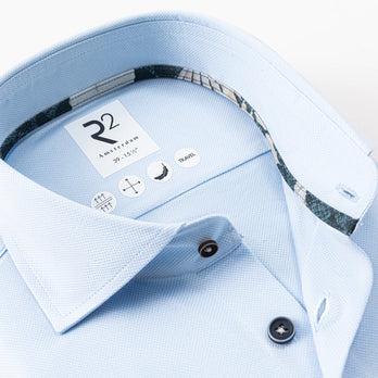 Chemise de voyage dobby 018 - Light blue
