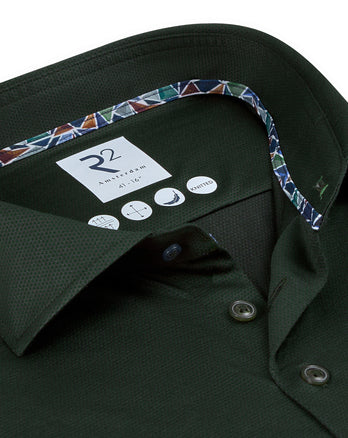 Chemise de voyage dobby 070 - Dark green