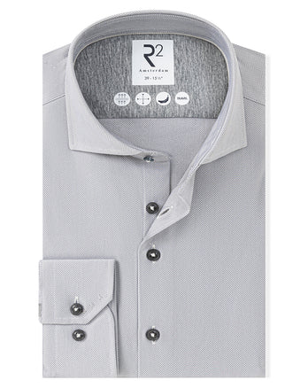 Travel shirt herringbone 028 - Grey