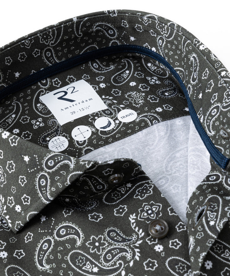 Travel shirt 070 - Dark green