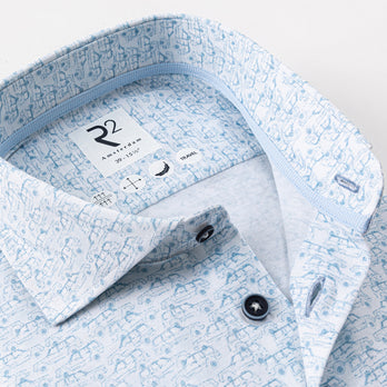 Chemise de voyage imprimée « 4x4 » 018 - Light blue