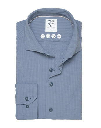 Seersucker shirt 019 - Vintage blue