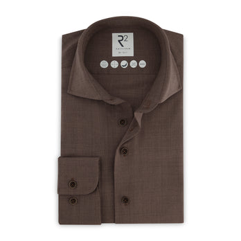 Wool shirt 040 - Dark brown
