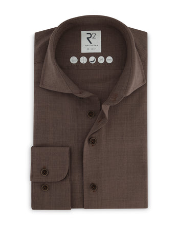Wool shirt 040 - Dark brown