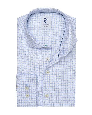 Check cotton shirt 018 - Light blue