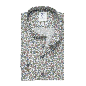 Chemise coton imprimé floral 074 - Green