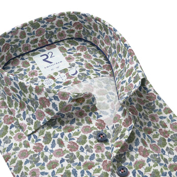 Chemise coton imprimé floral 074 - Green