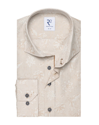 Melange jacquard overhemd 045 - Beige
