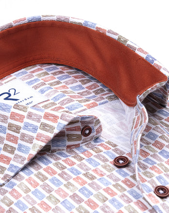 Kinoticket-Print Dobby Baumwollhemd 073 - Multicolour