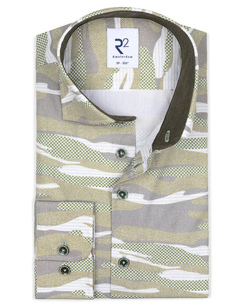 Print Baumwollhemd 074 - Green