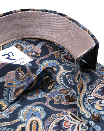 Paisley-Print Lyocellhemd 014 - Blue