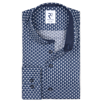 Grafik-Print Lyocellhemd 014 - Blue