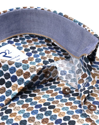 Rope knot print cotton stretch shirt 073 - Multicolour