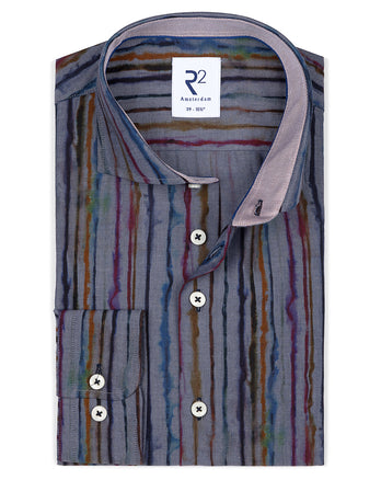 Aquarell-Print Baumwollhemd 073 - Multicolour