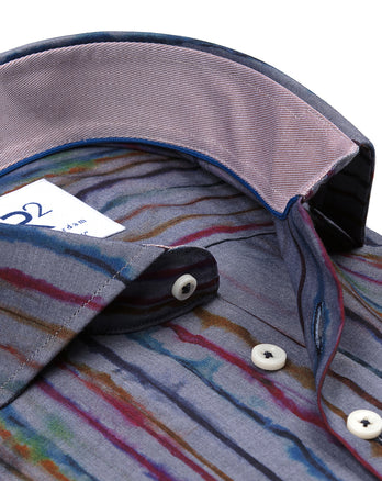 Aquarell-Print Baumwollhemd 073 - Multicolour