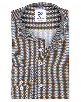 Print Baumwollhemd 041 - Brown