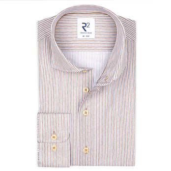 Chemise en coton stretch à rayures 042 - Taupe